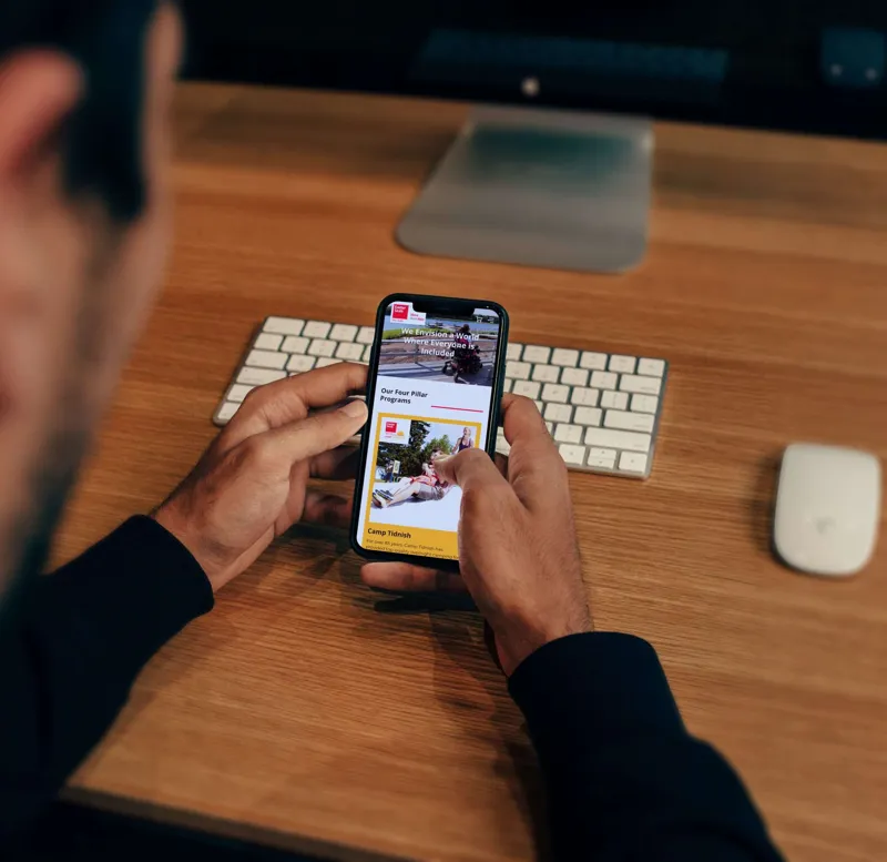 Easter Seals Nova Scotia website on a phone, a local SEO and web design example by a Halifax web designer