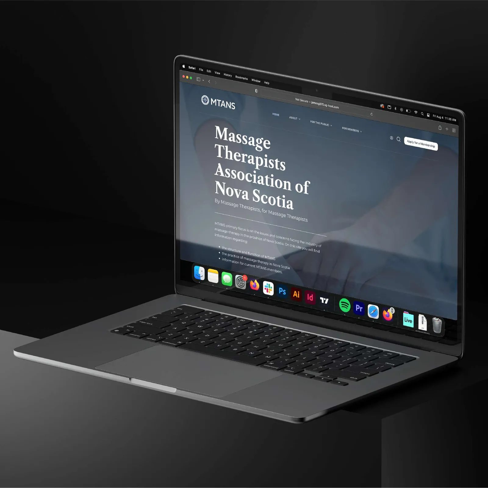 Website design mockups by Halifax freelance web designer James Gaudet, built on WordPress