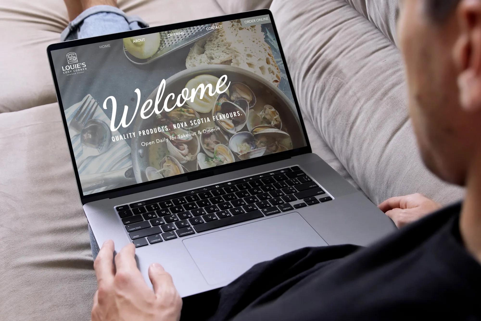 Louie's Cosy Corner logo and brand identity design by Halifax graphic designer James Gaudet